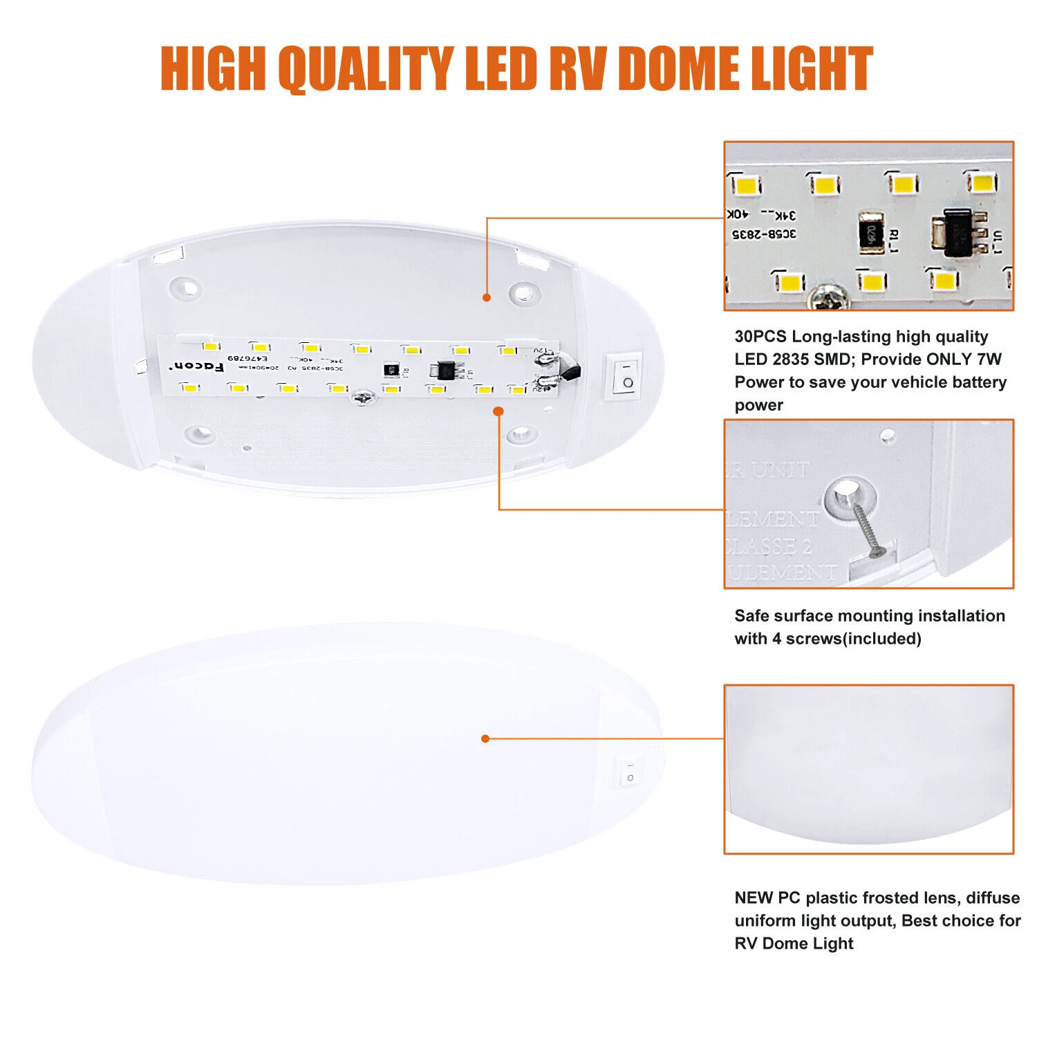 High quality Led RV dome light High quality Led RV dome light