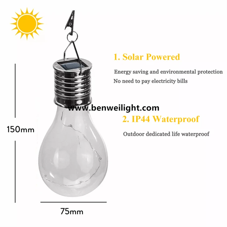 Solar Light Bulbs Solar LED Light Bulb Garden Decorative Light Solar Lamp Camping Hanging LED Lamps price