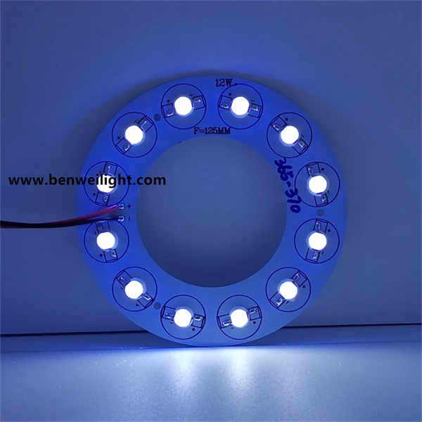 12W UV Purple 365nm~395nm~420nm~440nm Blue LED Lamp Light +Driver +138mm Curing factory