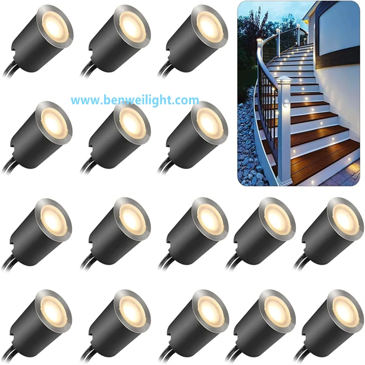 Zapuštěná 32mm LED palubní světla, IP67, DC12V In-zemní osvětlení pro venkovní zahrady, terasy, schodiště