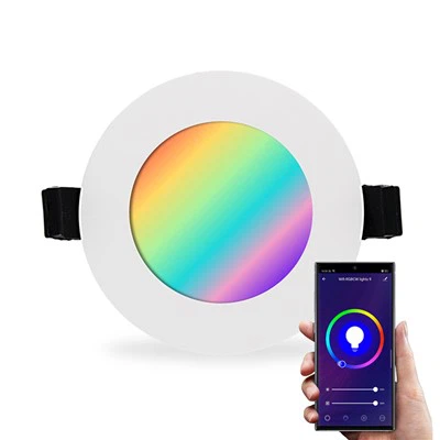 24W inteligentní vícebarevné stmívatelné kulaté LED panelové světlo RGB